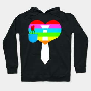 Tuxedo Costume With Tie And Large Heart Lgbt Hoodie